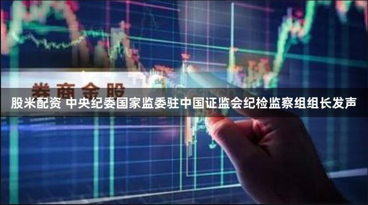 股米配资 中央纪委国家监委驻中国证监会纪检监察组组长发声